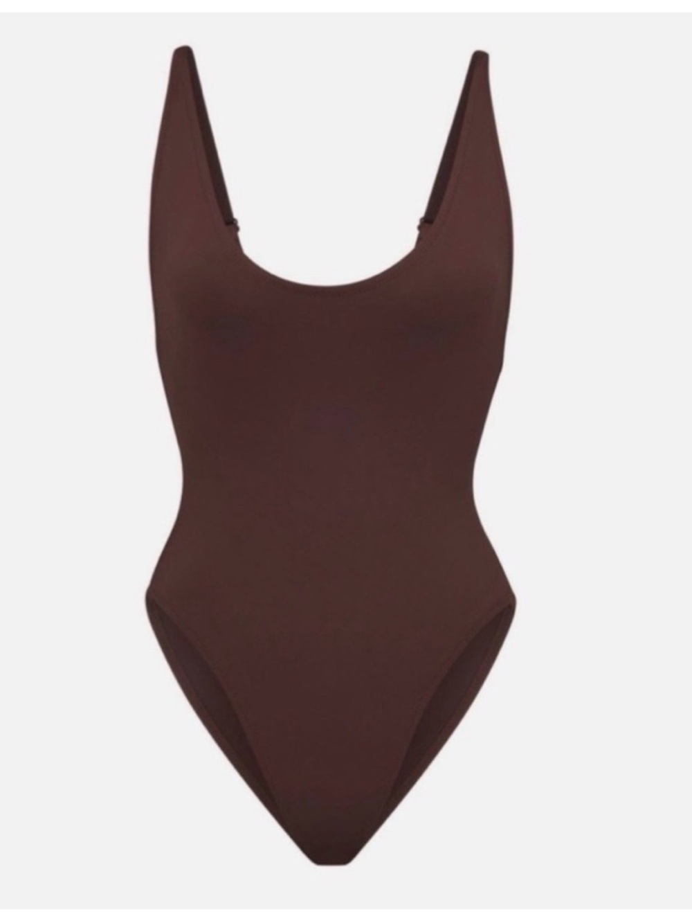 Classic Scoop Neck One-Piece Swimsuit - COCOA. SKIMS. XL.